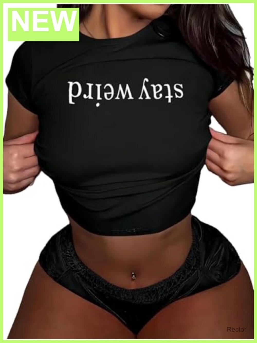 Women's Cotton Blend Graphic Crop Top Y2K Baby Tee Slim Fit